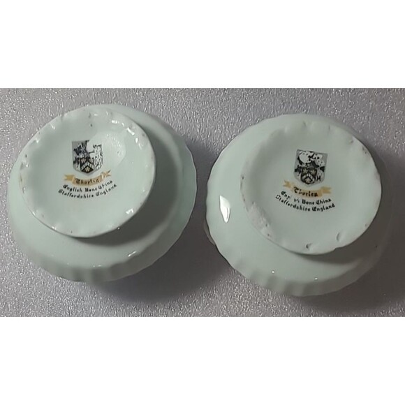 2x Vtg Thorley Staffordshire England Bone China Porcelain Floral Candle Holders - Picture 7 of 7